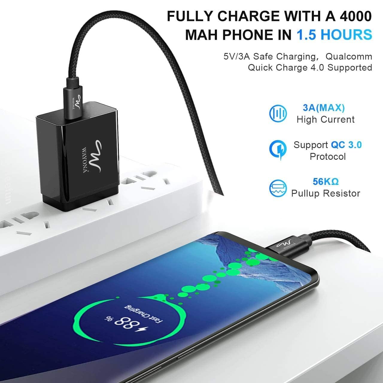 Wayona USB C to USB C 65W 6FT/2M Long Fast Charging Cable Compatible with iPhone 17,17Air, Pro, Pro Max,iPhone 16,15 Series,Samsung Galaxy S25 Ultra,S24,Fold,Flip,Laptops & Macbook (2M, Black) - Image 5