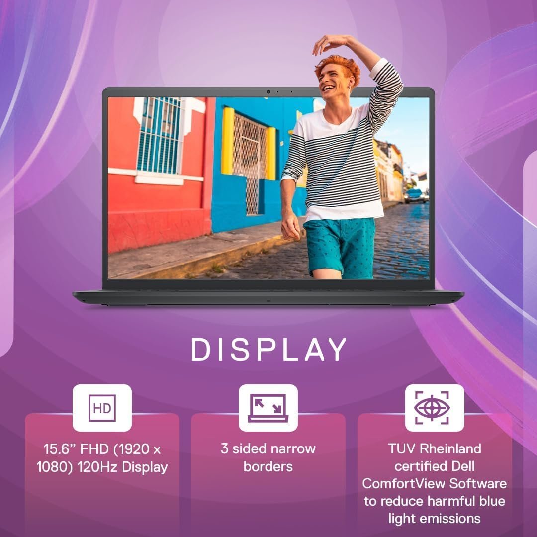 Dell 15, AMD Ryzen 3 7320U Processor (8GB RAM / 512GB SSD/Windows 11 + Office H&S 2024 + M365 / 15.6"(39.62 Cm) FHD Display / 12 Month Mcafee/Black Color/ 1.63 Kg/Thin & Light Laptop - Image 3
