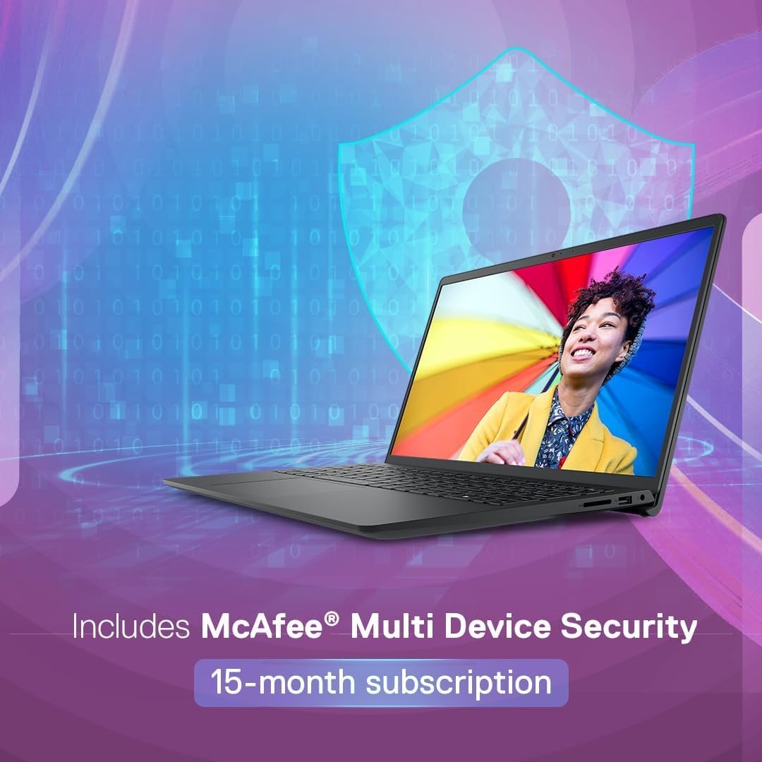 Dell 15, AMD Ryzen 3 7320U Processor (8GB RAM / 512GB SSD/Windows 11 + Office H&S 2024 + M365 / 15.6"(39.62 Cm) FHD Display / 12 Month Mcafee/Black Color/ 1.63 Kg/Thin & Light Laptop - Image 7