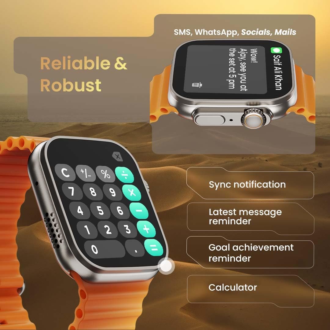 Boult GOBOULT (Formerly Newly Launched Crown Smart Watch 1.95'' Screen, BT Calling, Working Crown,Zinc Alloy Frame,900Nits Brightness, AI Voice Assistant,SpO2 Monitoring, 120+ Sports Mode(Tangerine) - Image 14