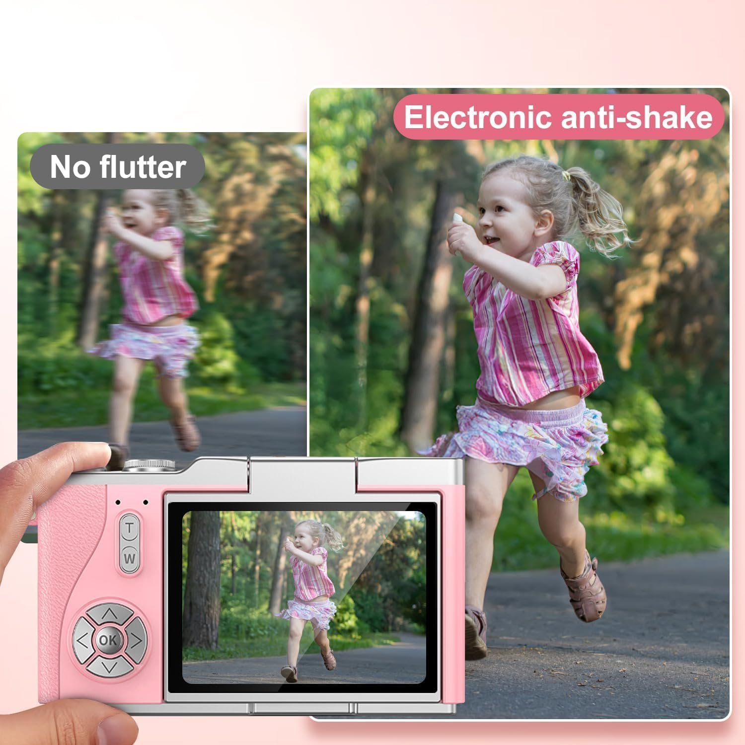 DIVINE Pink Kids Digital Camera with 2.4-Inch Screen 180° Flip Lens Video Recorder Durable Design for Boys & Girls (DDC-21) - Image 4