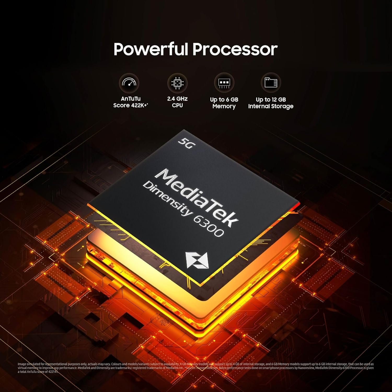 Samsung Galaxy M06 5G (Blazing Black, 4GB RAM, 64GB Storage) | MediaTek Dimensity 6300 | AnTuTu Score 422K+ | 12 5G Bands | 25W Fast Charging | 4 Gen of OS Upgrades | Without Charger - Image 5