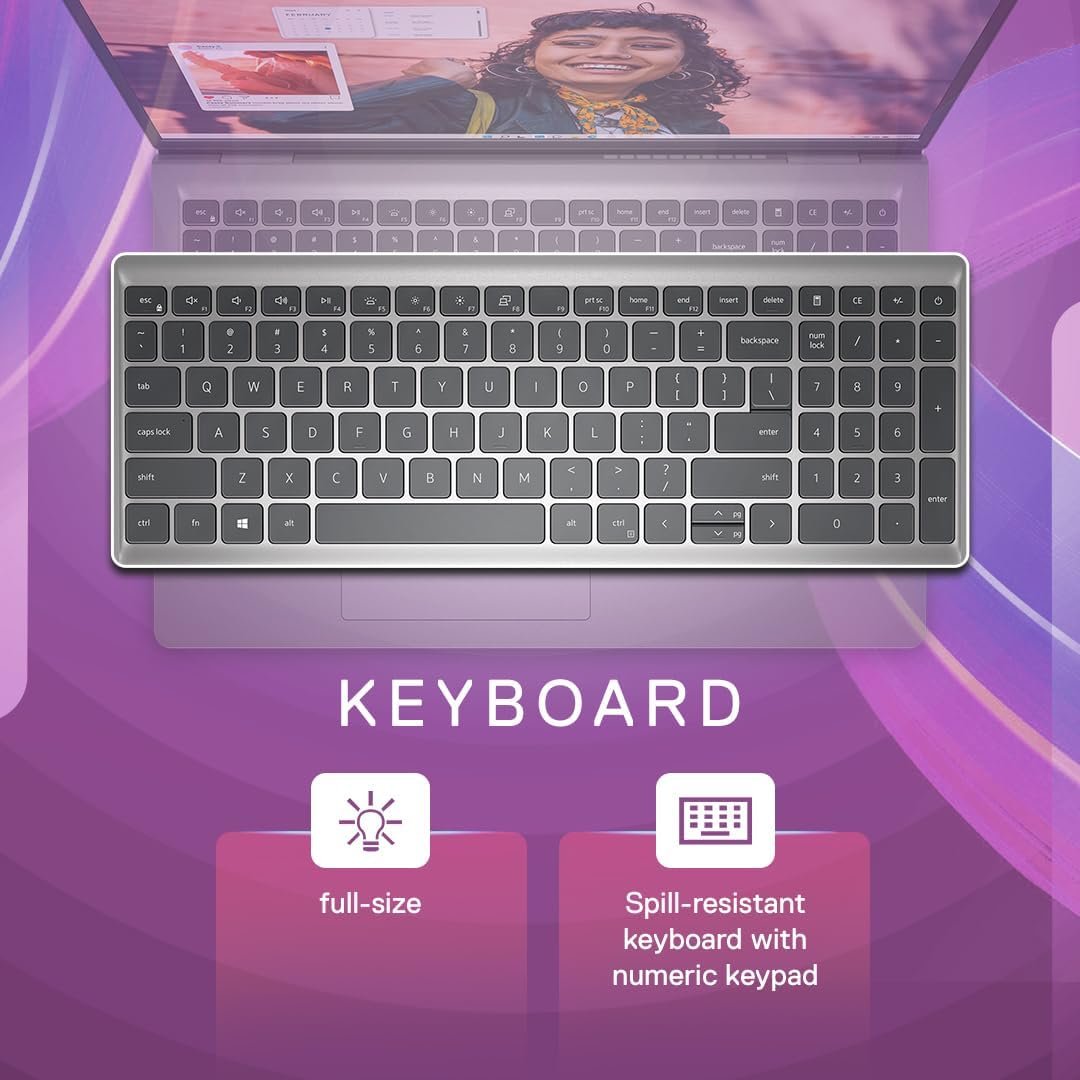 Dell 15 Intel Core i5 13th Gen - 1334U, 16GB DDR4 RAM, 512GB SSD, FHD 15.6"/39.62 cm, Windows 11, MSO'24, Grey, 1.66kg, 120Hz 250 nits Display, 15 Month McAfee, Thin & Light Laptop - Image 3