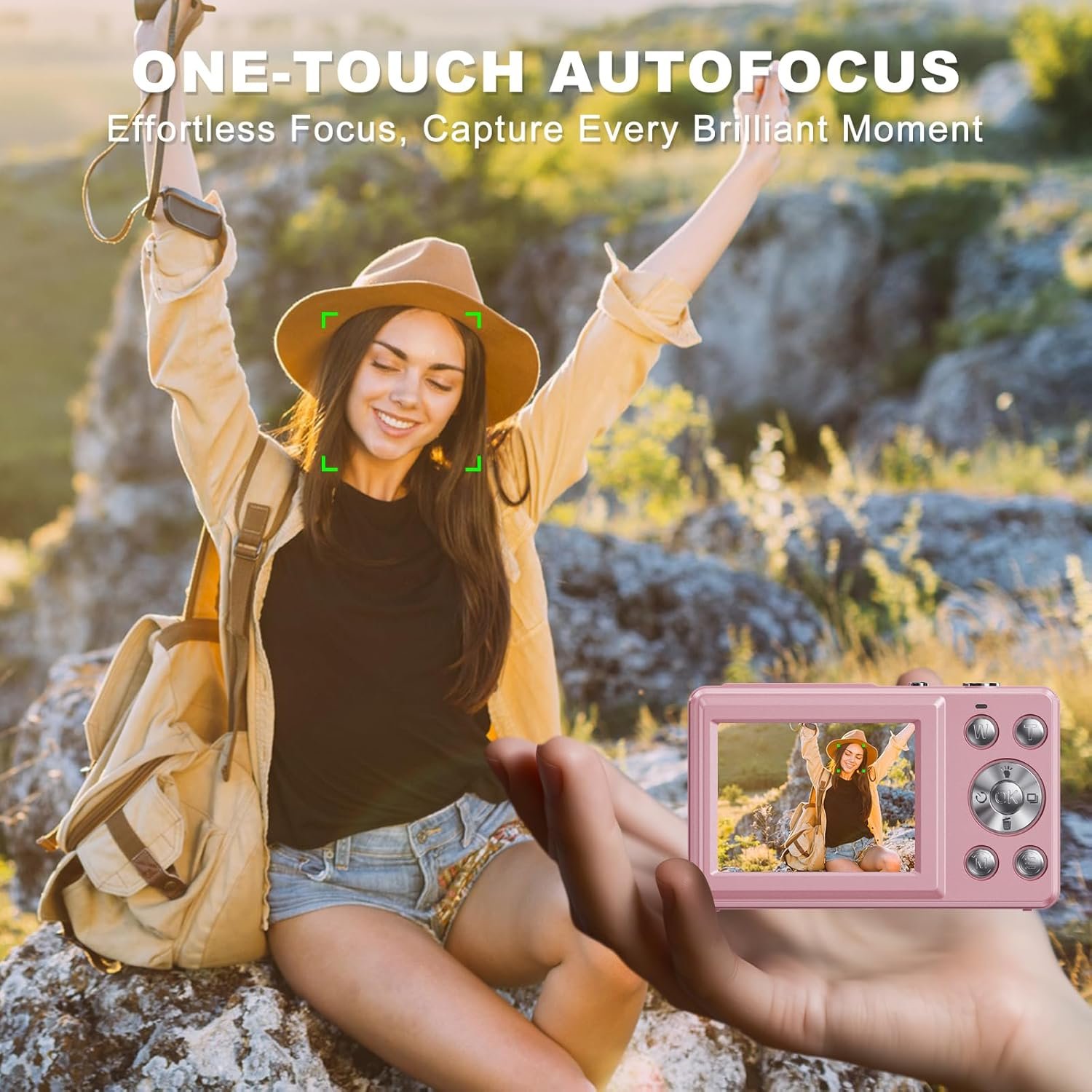 4K 48MP Digital Camera for Kids & Teens with Dual Screen & Autofocus, 16X Zoom, Pink - Image 3