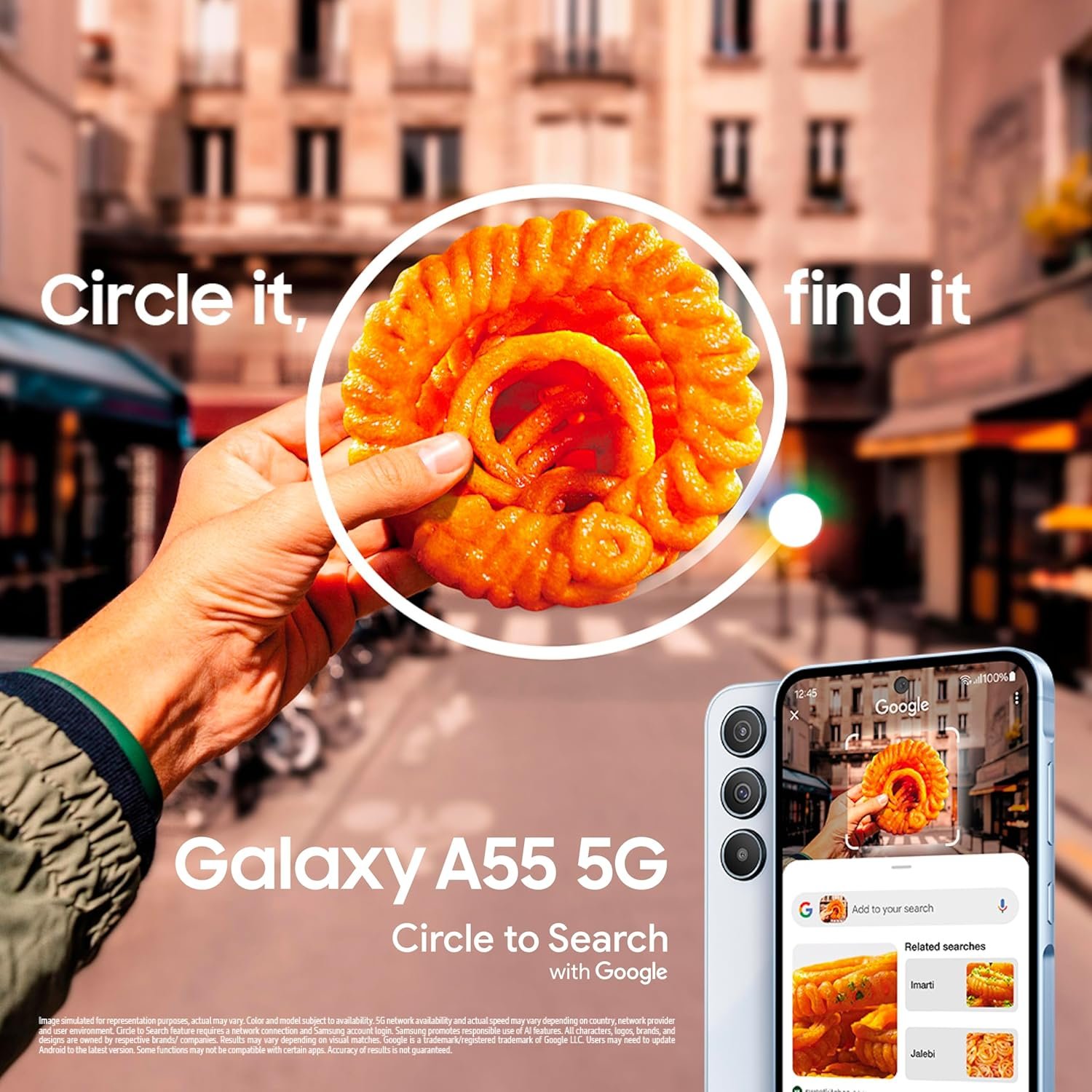Samsung Galaxy A55 5G (Awesome Iceblue, 8GB RAM, 256GB Storage) | AI | Metal Frame | 50 MP Main Camera (OIS) | Super HDR Video| Nightography | IP67 | Corning Gorilla Glass Victus+ | sAMOLED Display - Image 3