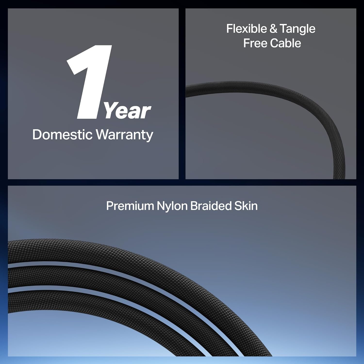 boAt Type C to C 65W Fast Charging Cable with 480 Mbps Data Transfer, Tangle-Free Cable in Premium Nylon Braided Design (Carbon Black) - Image 8