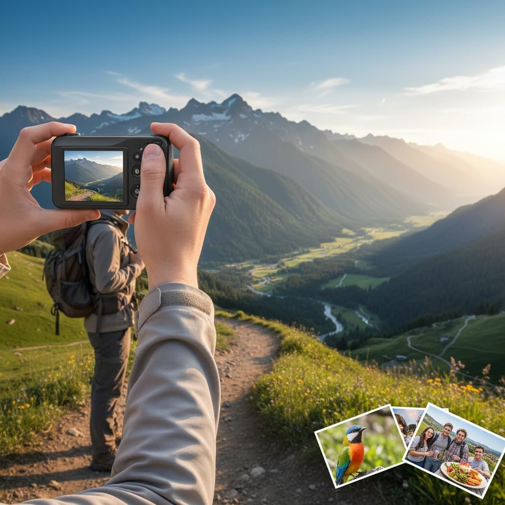 Digital Camera | HD Dual-Camera with Periscope Lens, 8MP CMOS, Manual Control, Lithium Battery, TF Card Slot PVC Build, Black, Ideal for - Image 3