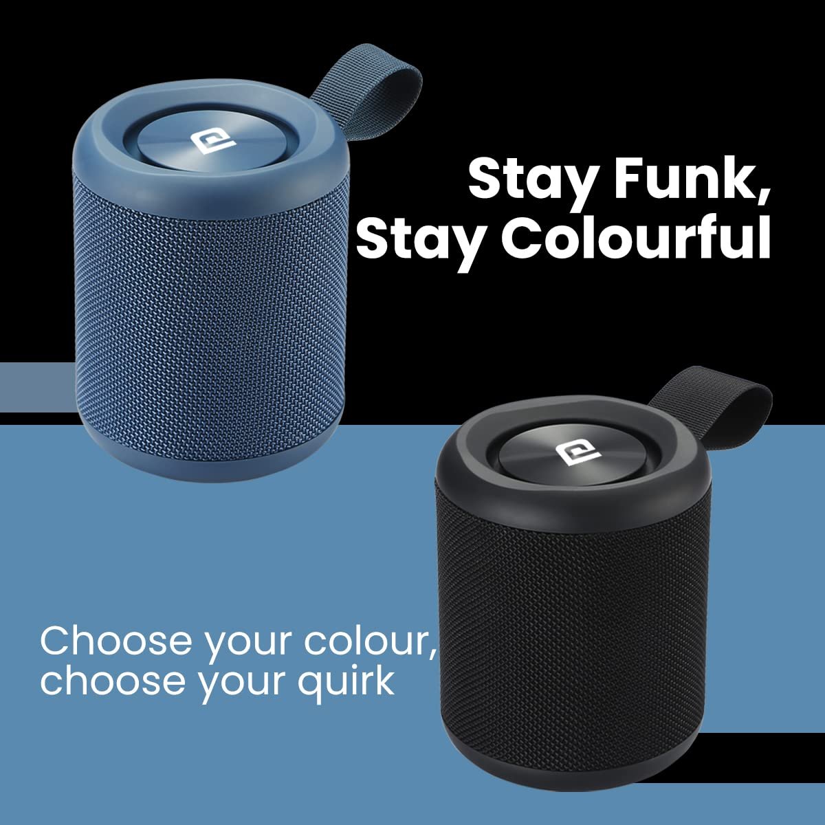 Portronics SoundDrum P 20W Portable Bluetooth Speaker with 6-7 hrs Playback Time, Handsfree Calling, USB Slot, Aux-in Port, Type C Charging (Black) - Image 4