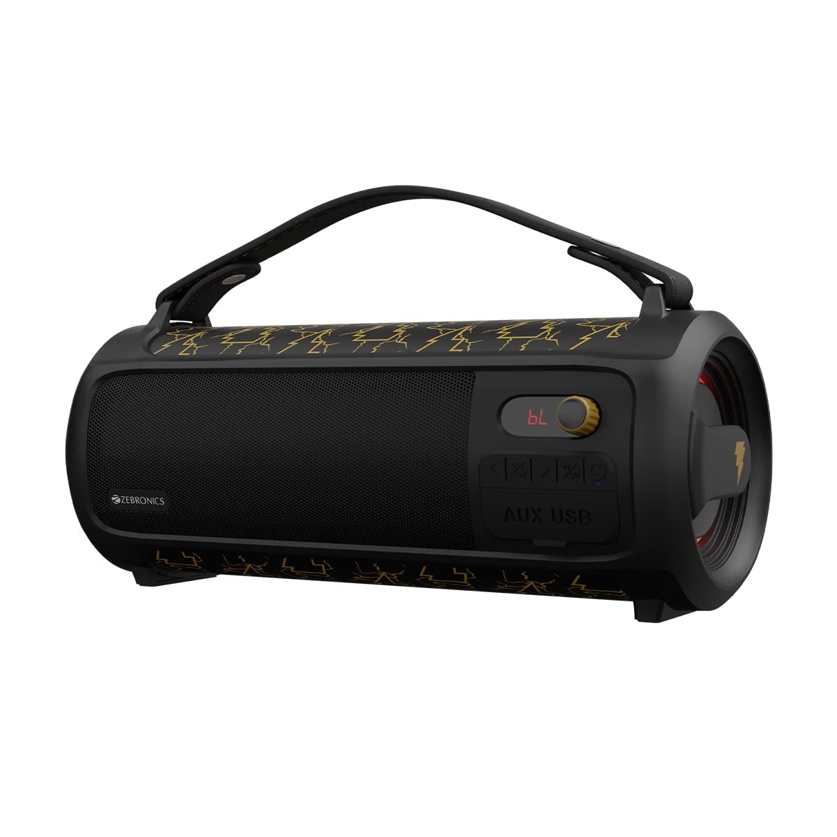 ZEBRONICS DC Black ADAM Edition Rocket 500 Bluetooth 5.0 Portable Speaker 20W RMS, TWS, 10 Hour Backup, Built-in Rechargeable Battery, RGB Lights, Detachable Handle, Wired mic Port & Type C - Image 3