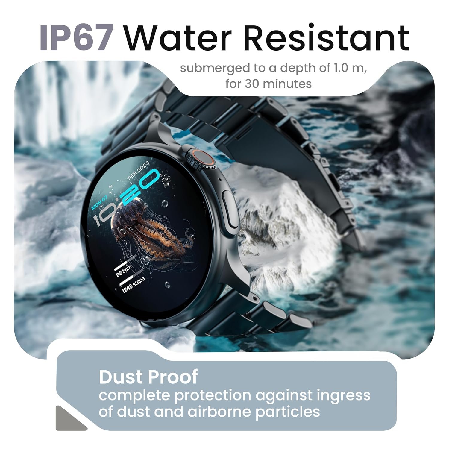 Boult GOBOULT (Formerly Newly Launched Crown R Pro Smart Watch 1.43''HD AMOLED, Working Crown, Zinc Alloy Frame,600Nits Brightness, AI Voice Assistant, SpO2 Monitoring, 120+ Sports Mode(Metal Black) - Image 4