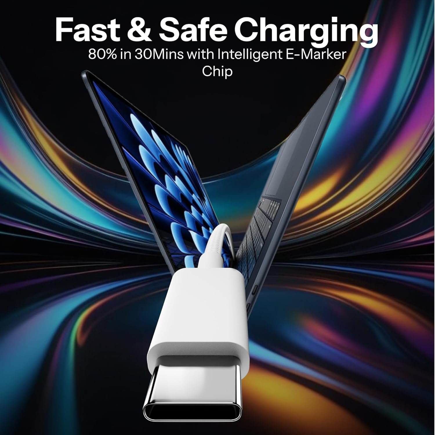 Basesailor 80W USB C to Type C Cable,Nylon Braided Charger Charging Cable[MFi Certified,2 Yrs Warranty*]Fast PD Charging Compatible for iPhone 17 Air/17/16/16e/15/15/Plus/Pro/Max Series/MacBook & More - Image 4