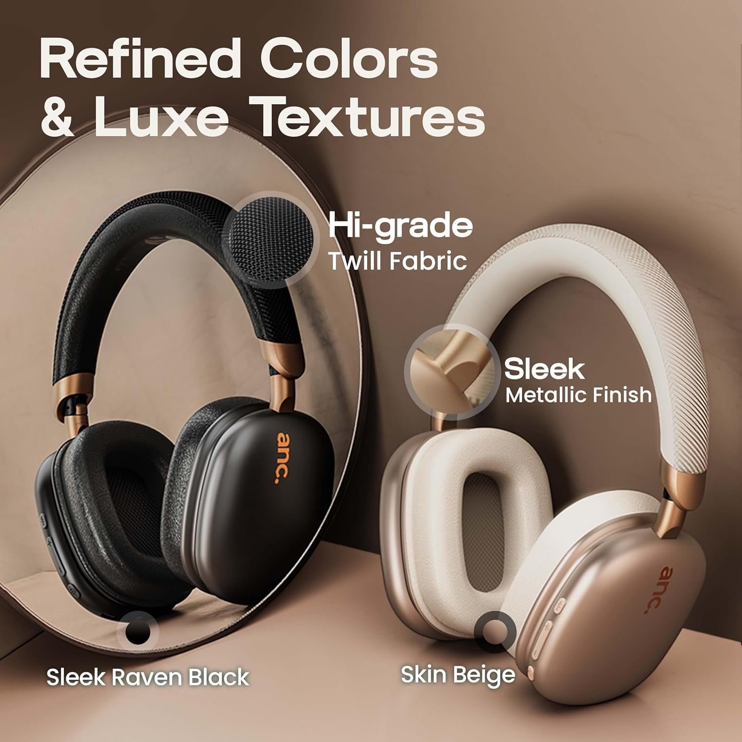 Newly Launched Fluid X Pro Ear Bluetooth Headphones with 70H Playtime, 40mm Bass Drivers, Zen™ ENC Mic, Type-C Fast Charging, 4 EQ Modes, AUX, IPX5 Wireless Headphones(Black) - Image 9