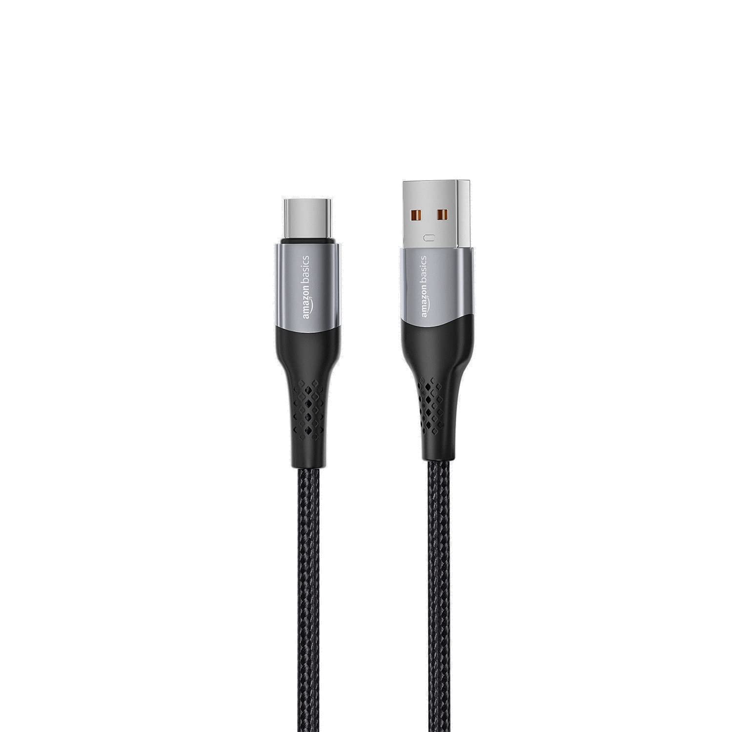 amazon basics Braided 3A Usb A To Usb Type C Fast Charging Usb Cable For Smartphone (Black, White 1.2M) - Image 4