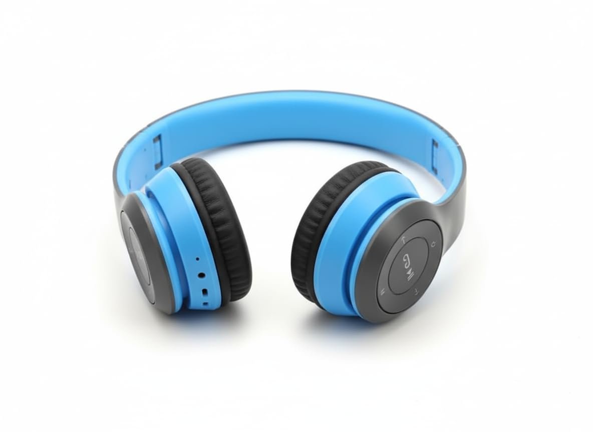 P47 Wireless Bluetooth Headphones with Deep Bass Sound,Comfortable Cushioned Earpads for Music and Calls (Blue) - Image 5