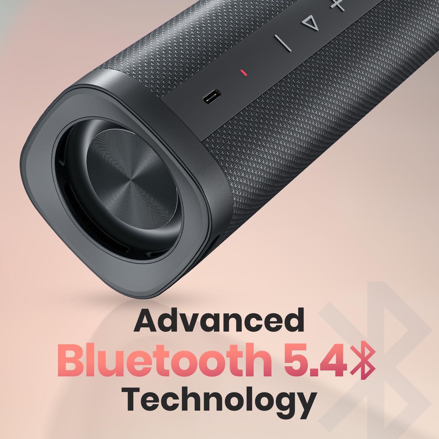 Portronics Fynix 30W HD Sound Portable Bluetooth Speaker with Dual Passive Radiator, 360° Surround Sound, Upto 6 Hours, Handsfree Calling, TWS Pairing, Bluetooth 5.3V, Type C Charging(Black) - Image 3