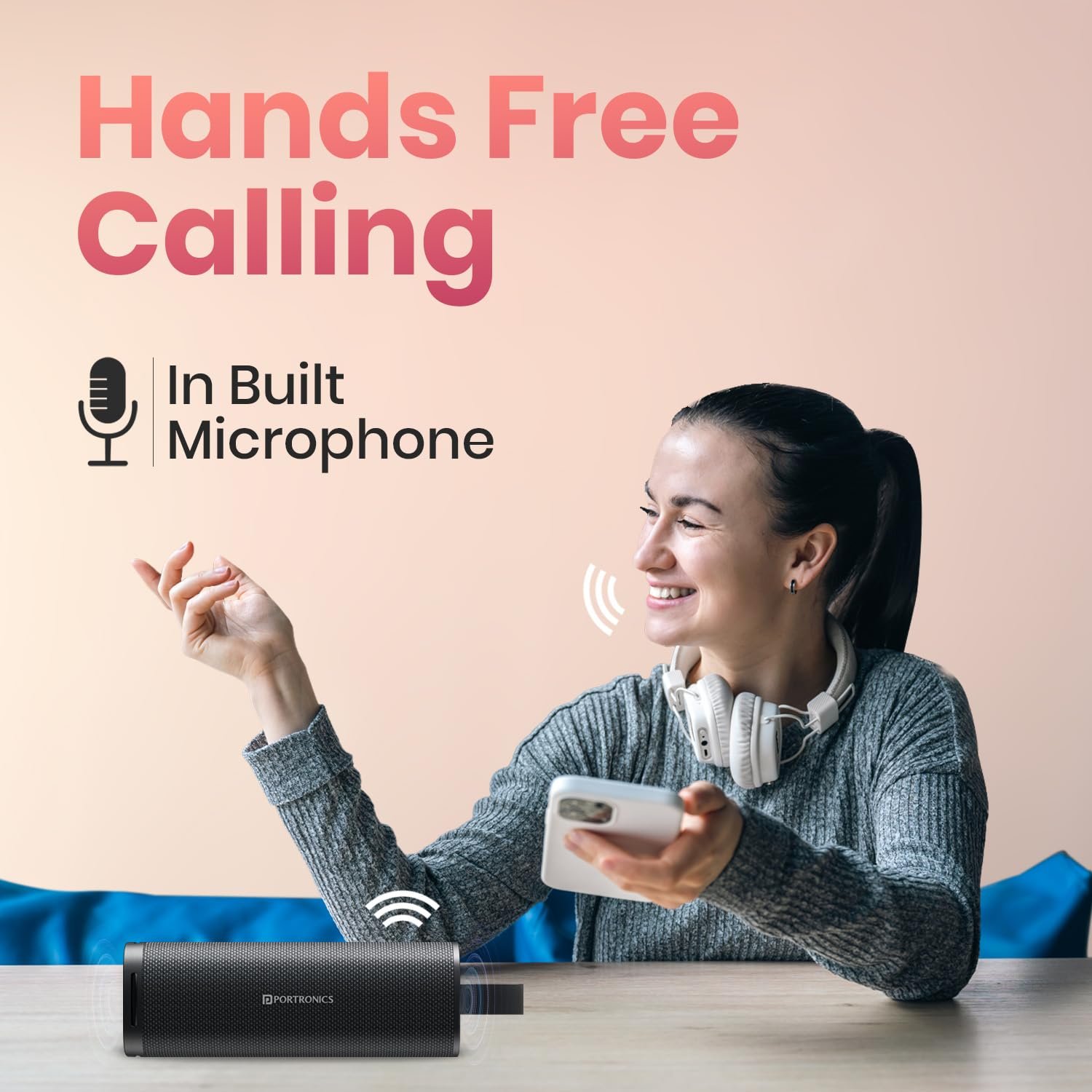 Portronics Fynix 30W HD Sound Portable Bluetooth Speaker with Dual Passive Radiator, 360° Surround Sound, Upto 6 Hours, Handsfree Calling, TWS Pairing, Bluetooth 5.3V, Type C Charging(Black) - Image 4