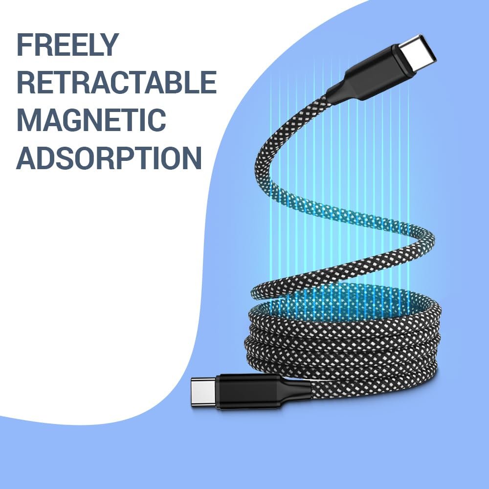 UNIGEN USB Type C to USB C Cable Fast Charging Cord, On The Go Magnetic Charging Cable for Car, Compatible with iPhone 16 Pro Max, 15, Galaxy S21 S20 Ultra, Up to 60W 3.9FT/1.2M - Image 7