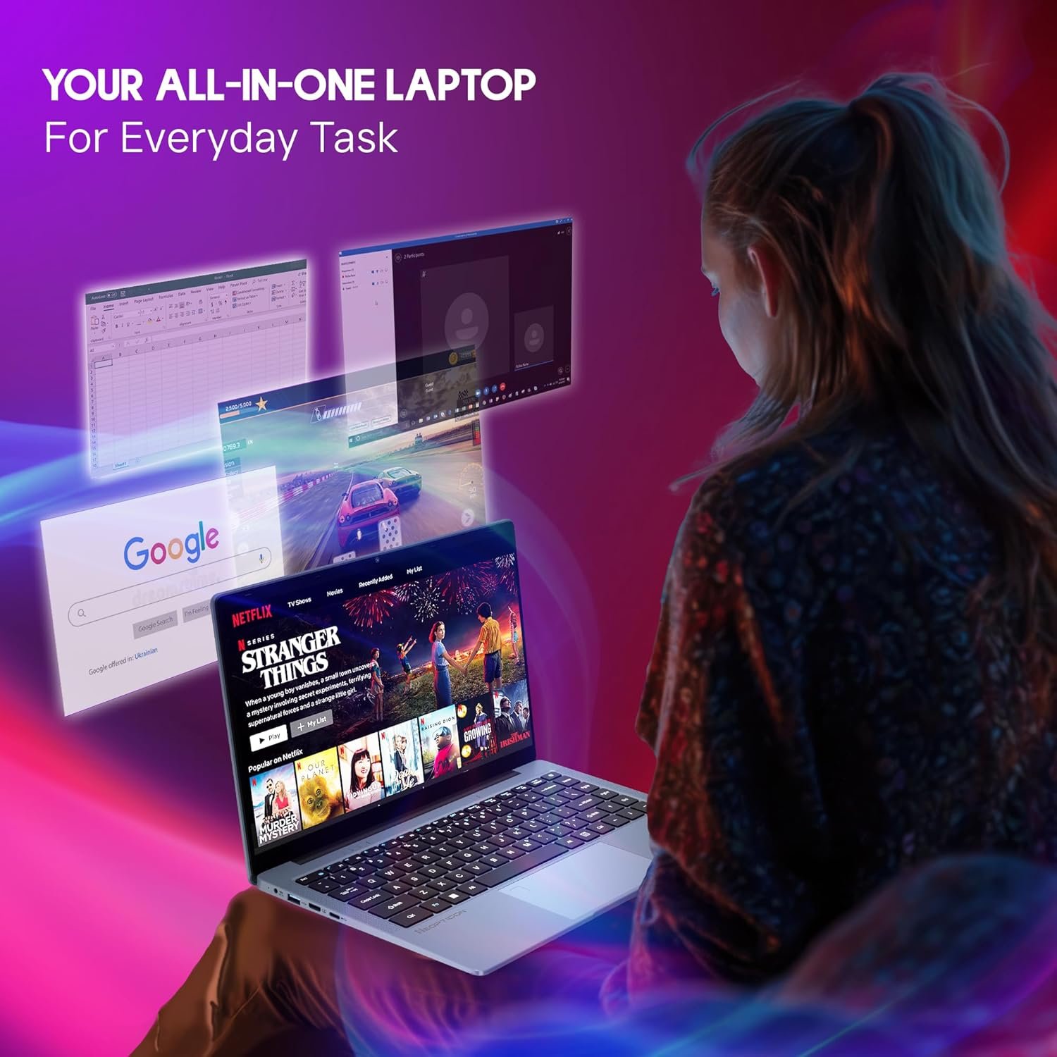 BrowseBook 14.1" FHD IPS Laptop | Best Student & Office Work Laptop | Celeron N4020 | 4GB RAM | 128GB SSD | Windows 11 | 38Wh | 1.3kg | Grey - Image 7