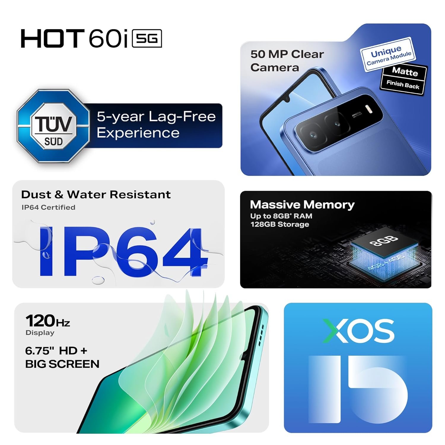 Infinix HOT 60i 5G (Sleek Black, 4GB RAM, 128GB Storage) | True 5G (Works On Jio, Vi, Airtel)|6000mAh Biggest Battery|Most Advanced Infinix AI- AI Eraser, Circle to Search - Image 5