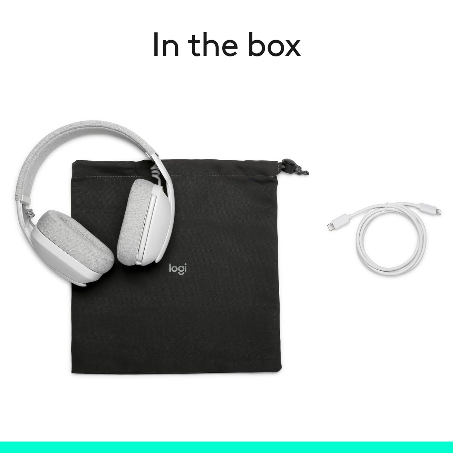 Logitech Zone Vibe 100 Lightweight Wireless Over-Ear Headphones with Noise-Cancelling Microphone, Advanced Multipoint Bluetooth Headset, Works with Teams, Google Meet, Zoom, Mac/PC - Offwhite - Image 8