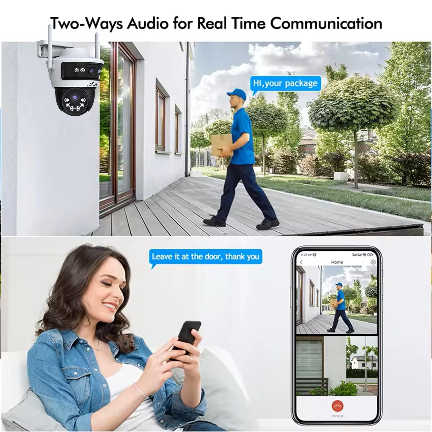 Camate Astro Duo 3MP+3MP (4G Sim Based) PTZ Wireless Outdoor CCTV Camera | Colored Night Vision, Weather Proof, 2 Way Talk, Motion Track & Detect, Supports SD Card Upto 256 GB (Astro Duo 4G) - Image 5