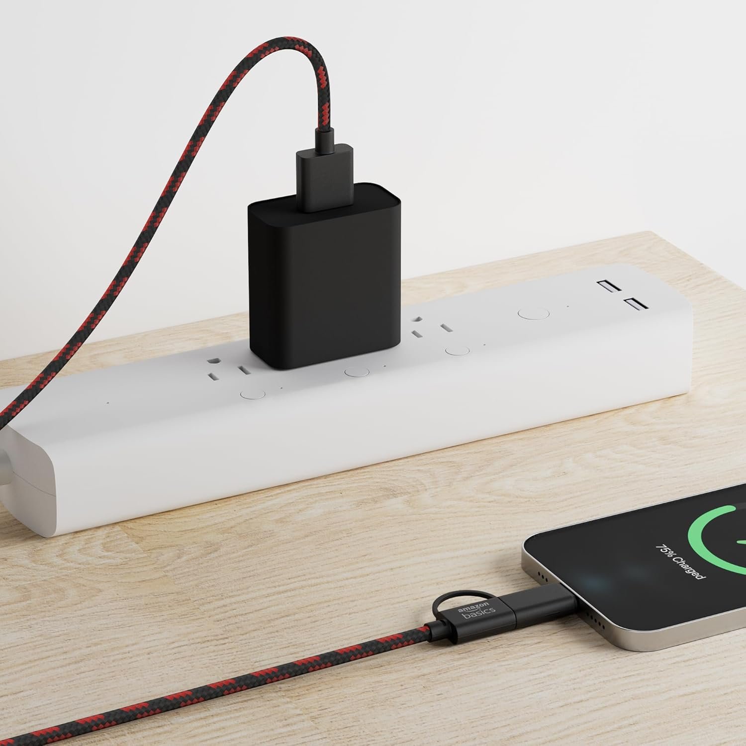 amazon basics 2-in-1 Type-C and Micro USB Braided Cable | 3A/18W Fast Charging & 480 Mbps Data Transfer | 1.2m, Tangle Free Cable - Image 9