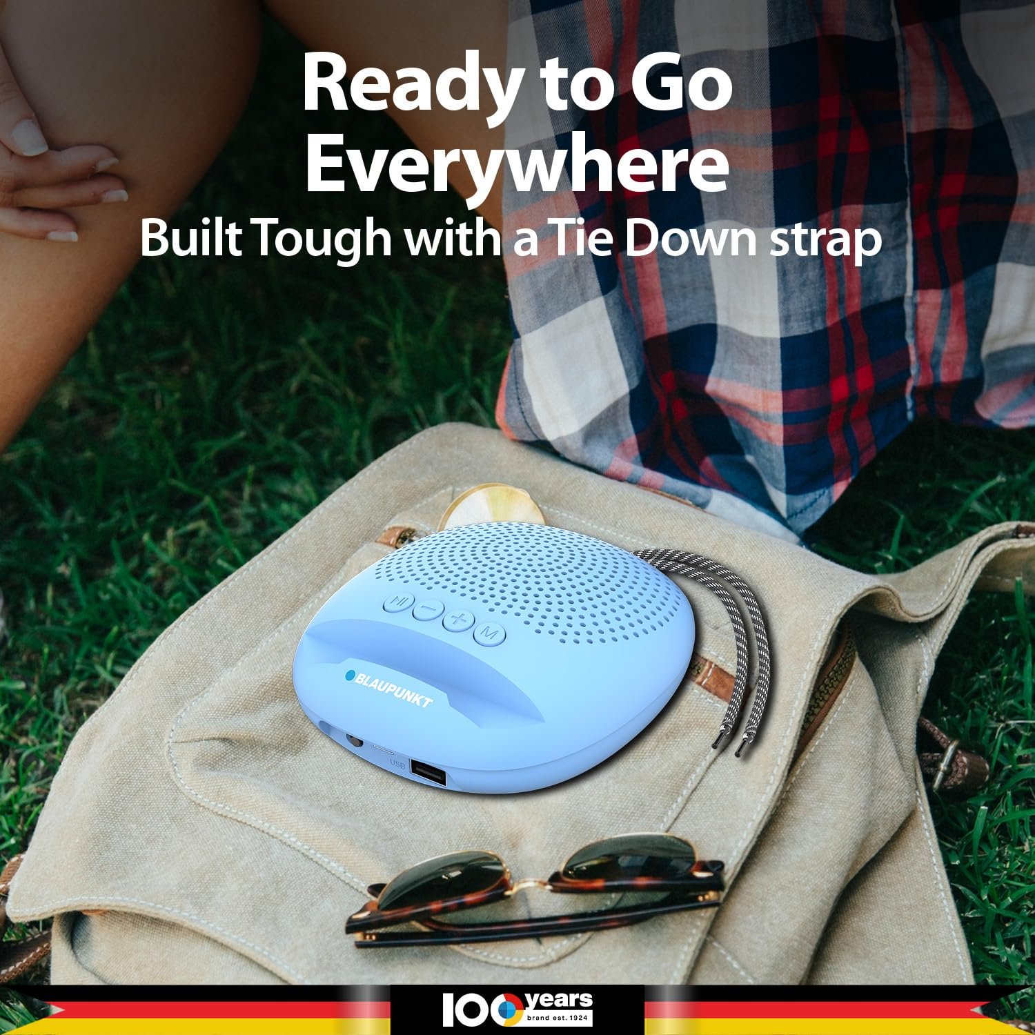 Blaupunkt BT03.5 Portable Pocket Friendly Bluetooth Speaker I Deep Bass I Built-in Mobile Stand I TWS Function I Built-in mic for Phone Calls/Work from Home I Outdoor Ready (Light Blue) - Image 5