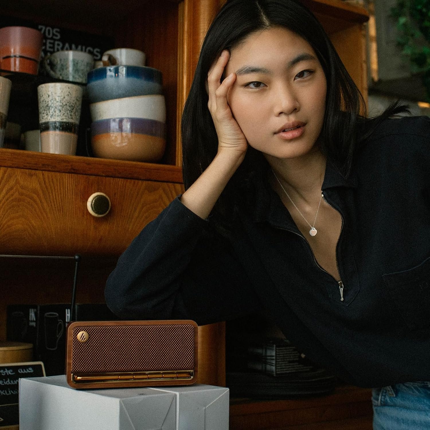 Edifier MP230 Tabletop Bluetooth Speaker, Retro Wooden Design, Dual 10W Stereo Sound, Class-D Amplifier, Bluetooth 5.0, 9-Hour Playtime, TF Card & AUX Support- Brown - Image 5