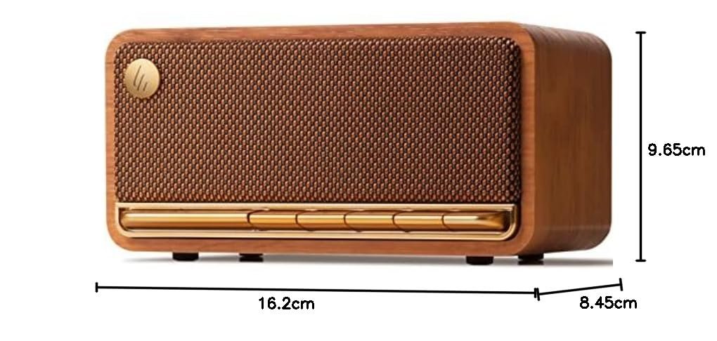 Edifier MP230 Tabletop Bluetooth Speaker, Retro Wooden Design, Dual 10W Stereo Sound, Class-D Amplifier, Bluetooth 5.0, 9-Hour Playtime, TF Card & AUX Support- Brown - Image 9