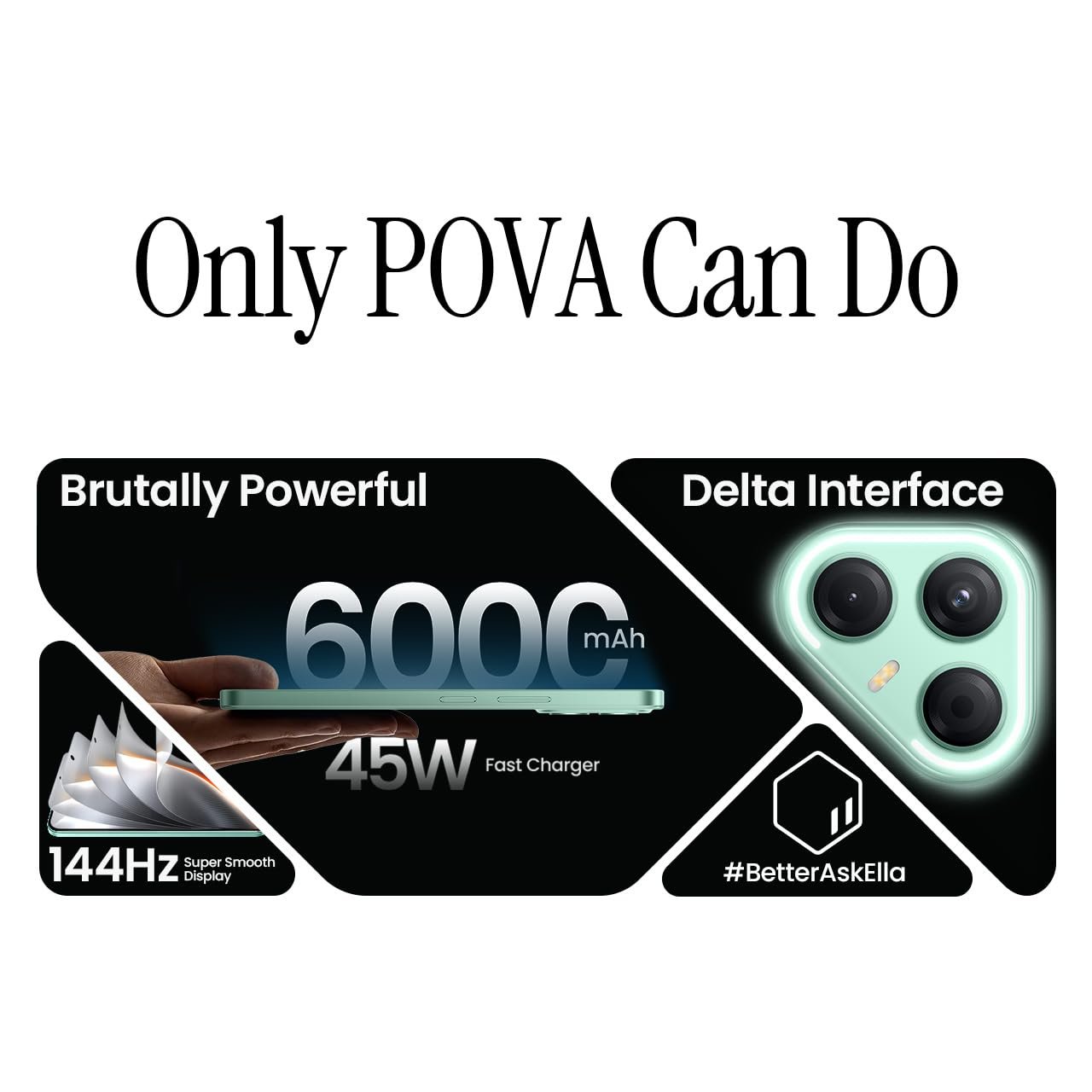 Pova 7 5G (Oasis Green, 8GB+256GB) | Multi-Functional Delta Light Interface | Segment’s Best AI Smartphone | Big 6000mAh Battery with 45W | Super Smooth 144Hz 6.78" FHD+ Display | 4X4 MIMO Support - Image 3