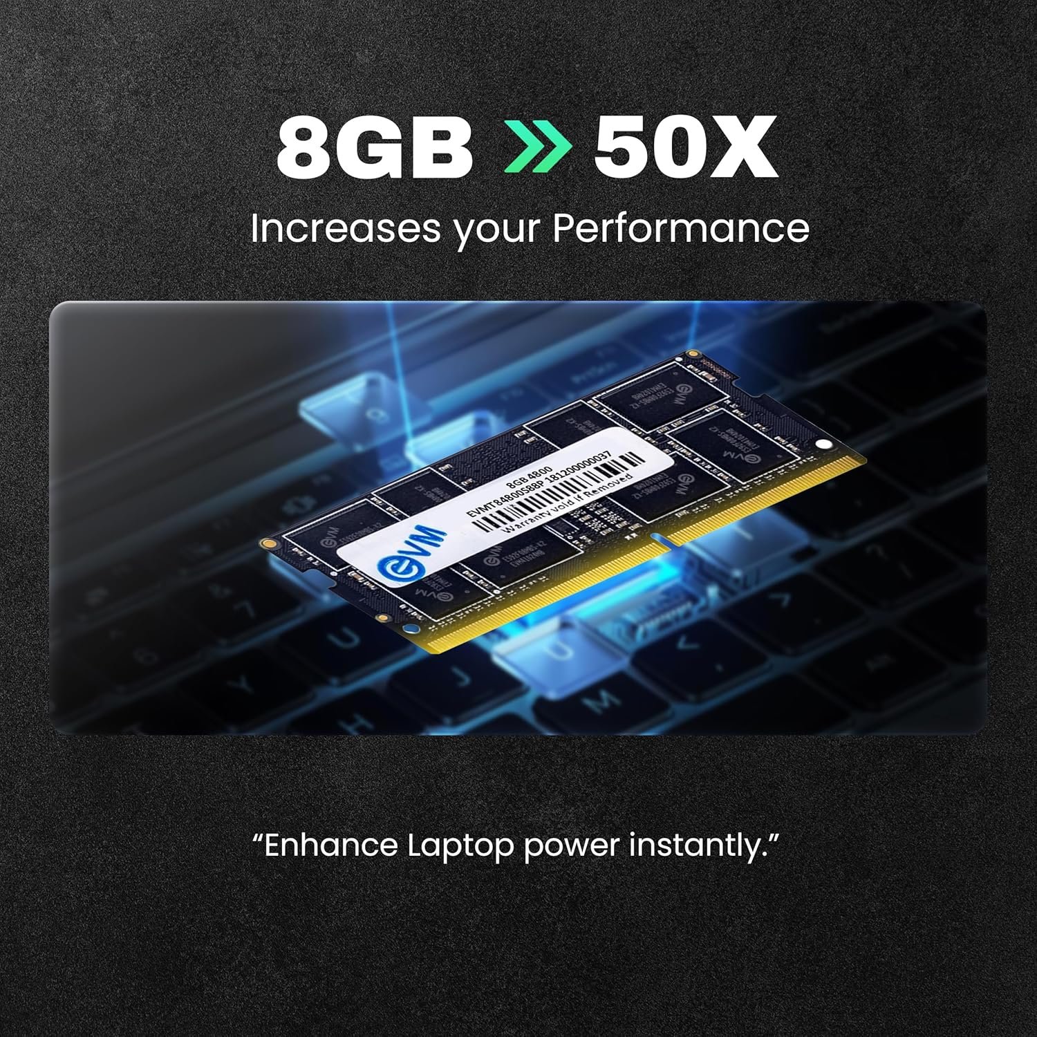 EVM 8GB DDR5 4800MHz Laptop RAM with High Performance Memory Module-10 Years Warranty (EVMT8G4800S88P) - Image 4