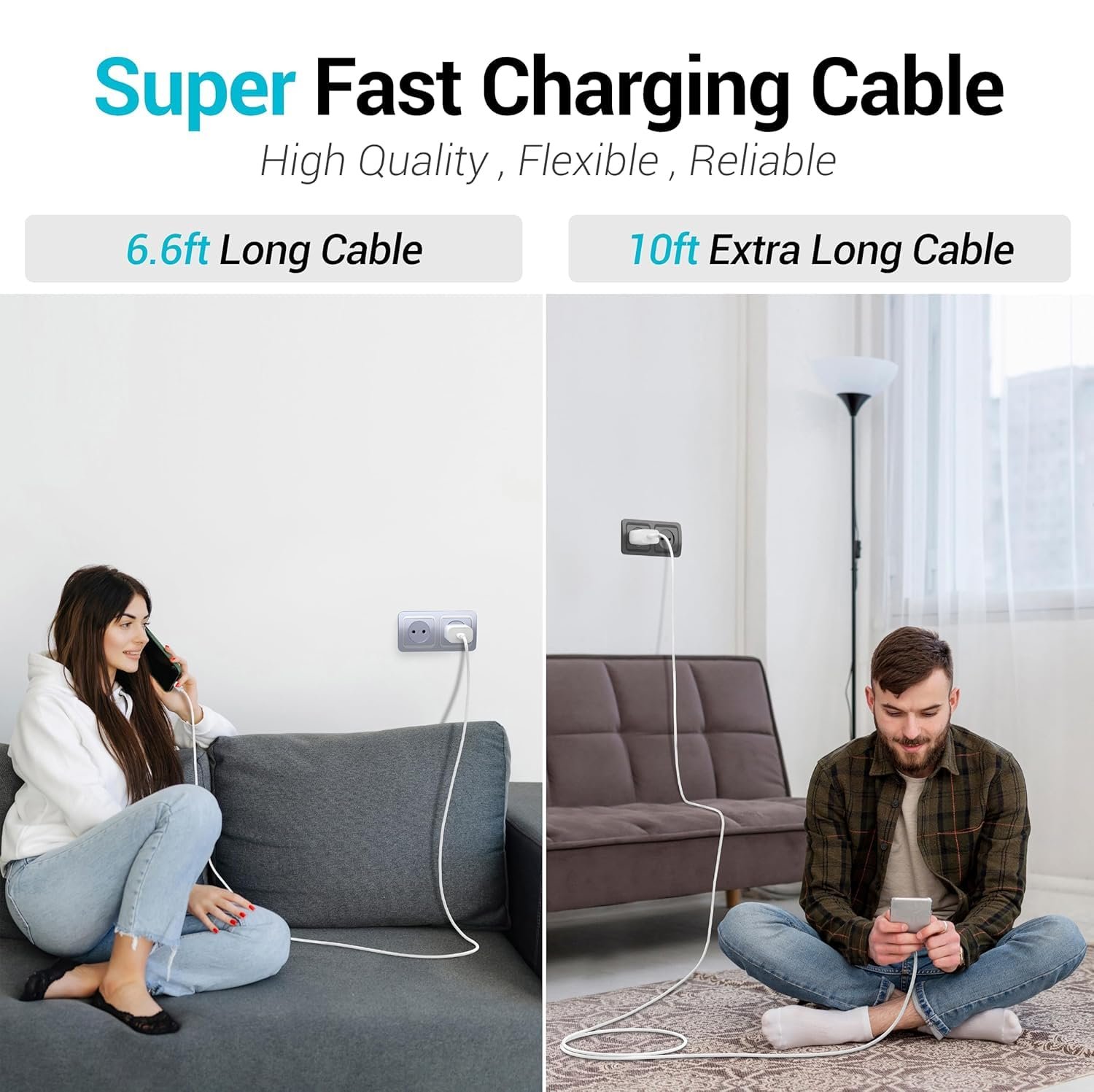 Original Type C 25W 100 CM Fast Charging Cable Type-C Cord Compatible with Galaxy S25,S25 Plus,A15,A14,M14,F14,M34,A34,A54,S21,S22,S23 and Other USB C Devices High-Speed & Data Transfer,White - Image 4