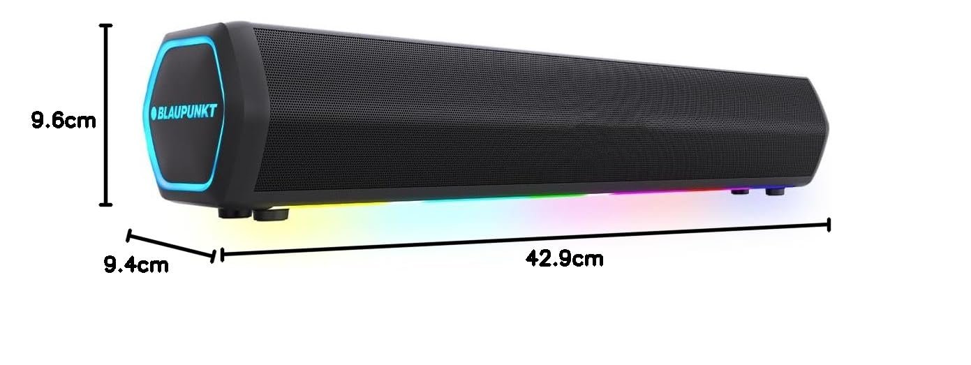 Blaupunkt Newly Launched SBA20 Pro 25W Bluetooth Soundbar with 2000mAh Battery I RGB Lights I Honeycomb Design I AUX, Bluetooth, USB & TWS I BT Speaker for TV, Mobile, PC, Laptops - Image 7