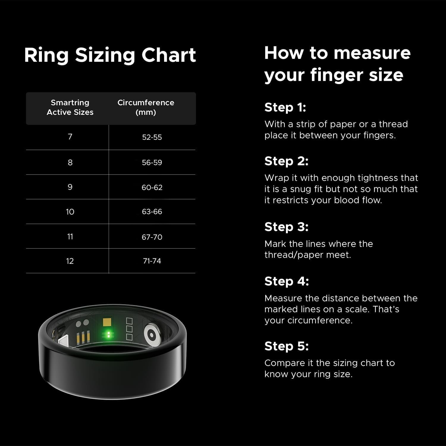 boAt New Launch SmartRing Active Plus, Auto Heart Rate, Sleep, SpO2, Stress & Skin Temperature Monitor, Stainless-Steel Build, Lightweight, 30-Days Battery, Magnetic Charging Case(9, Midnight Black) - Image 3