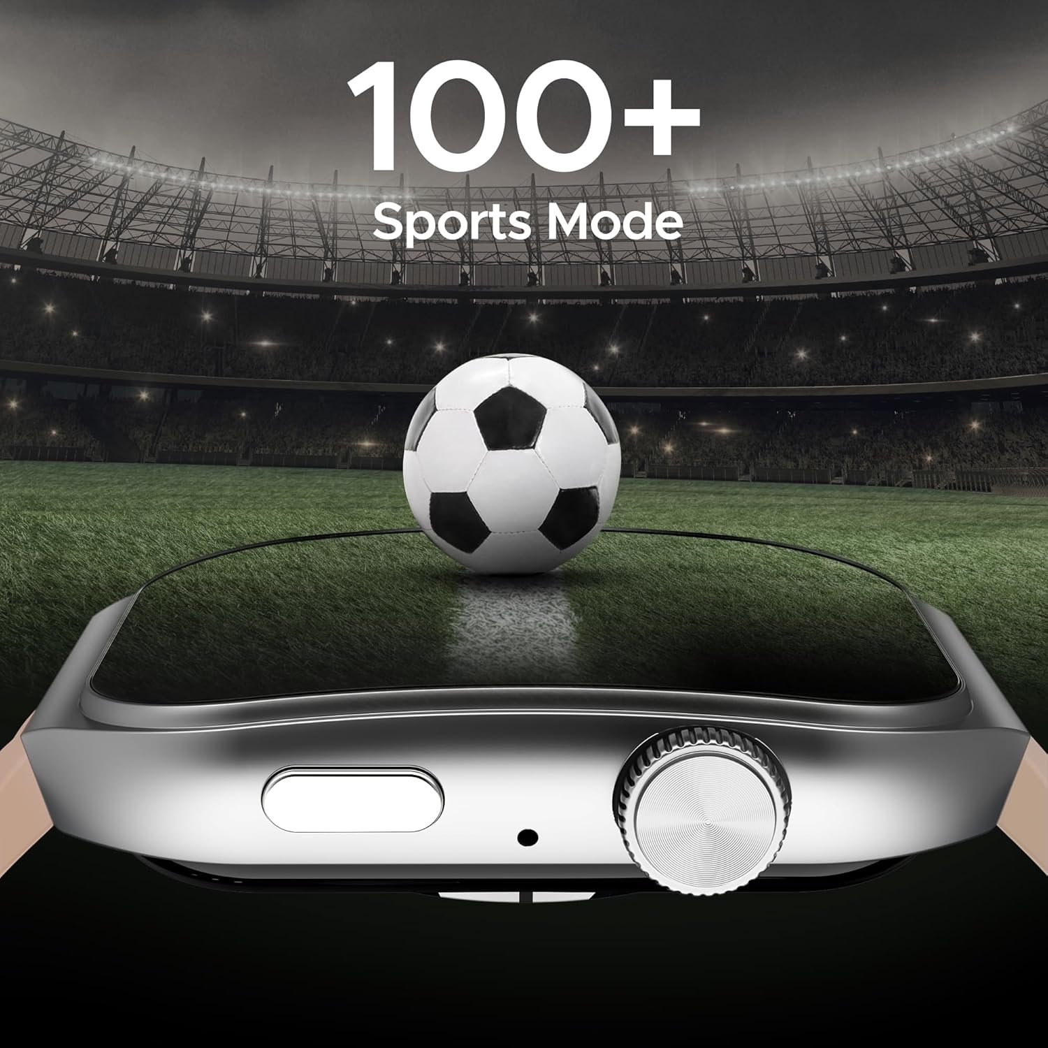 boAt Ultima Vogue Smart Watch w/ 1.96" (4.9 cm) AMOLED Curved Display, BT Calling, Functional Crown, Widget Control, Always on Display, HR & SpO2 Monitoring(Beige) - Image 4