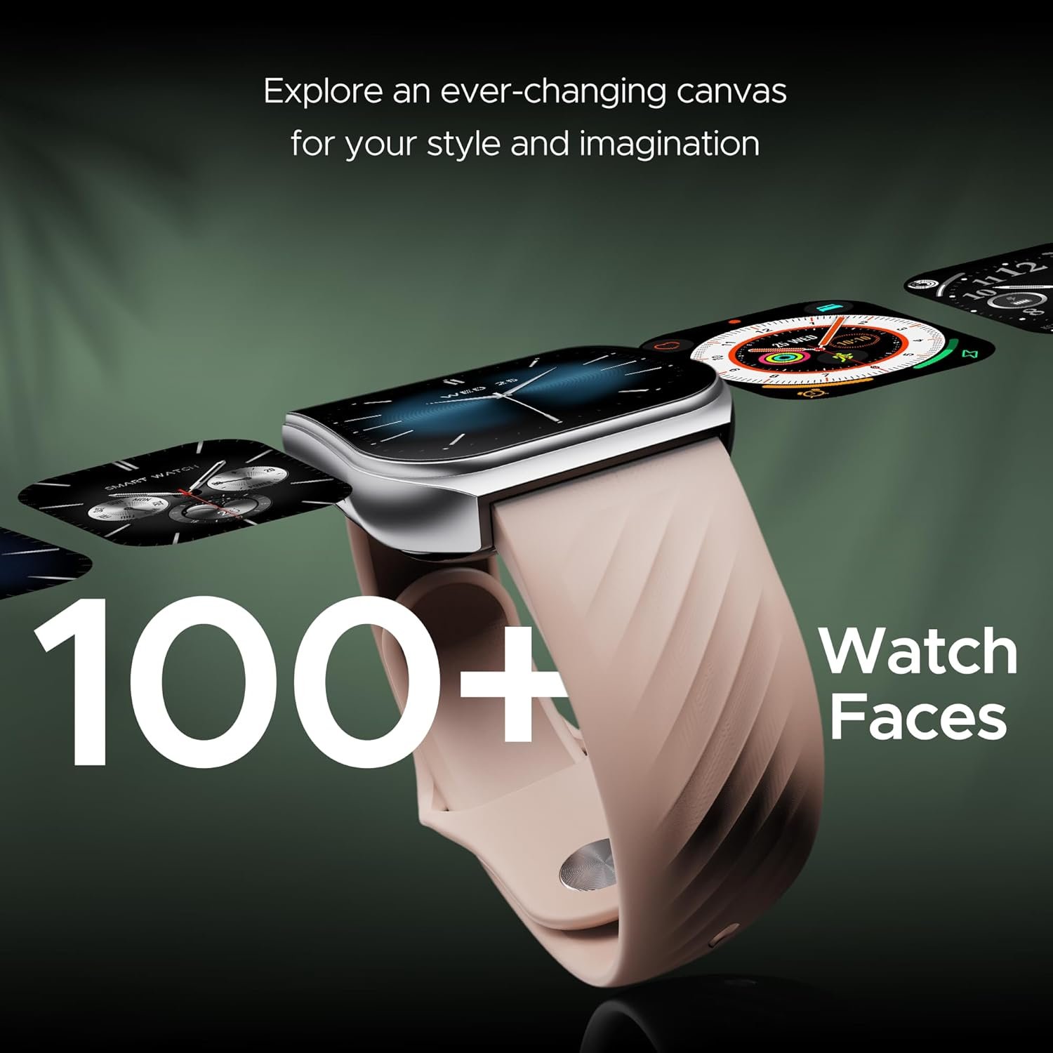 boAt Ultima Vogue Smart Watch w/ 1.96" (4.9 cm) AMOLED Curved Display, BT Calling, Functional Crown, Widget Control, Always on Display, HR & SpO2 Monitoring(Beige) - Image 9