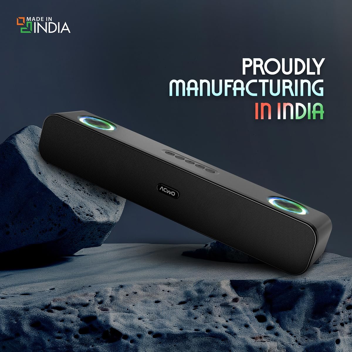 ACwO CARNIwAL 414 | 20W RMS Output | Dual Powerful Speakers | 10Hrs Music Playtime | TWS Function for Multi-Unit Pairing | Dynamic RGB Lights | Built-in FM Radio | Bluetooth Connectivity (Black) - Image 9