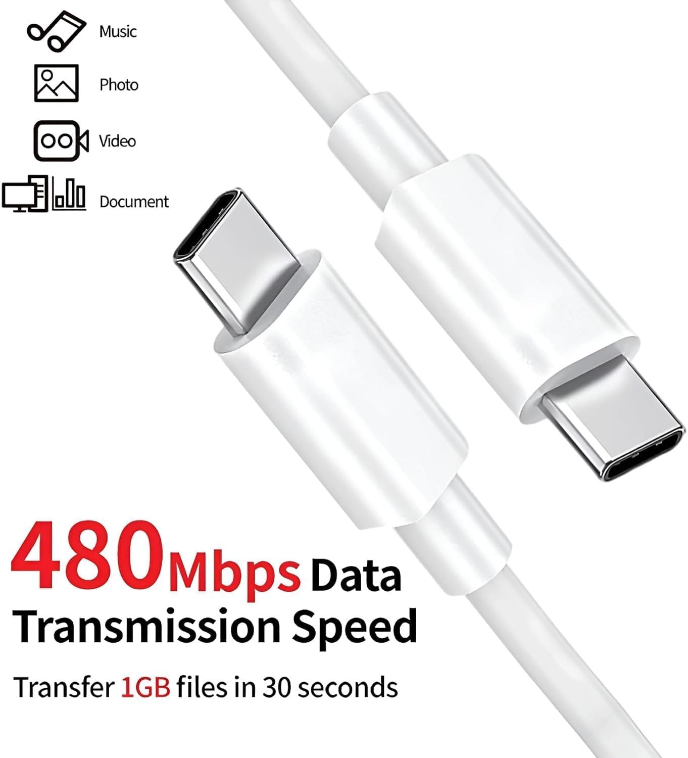 JGD Google Pixel Original Type C to Type C Mobile Data Charging Cable for Pixel 8 Pro/8/8A/7 Pro/7/7A/6 Pro/6/6A/5/ChromeBook Laptop/Buds/and Other USB C Device Support for Nothing phone 2/1, 30W - Image 6