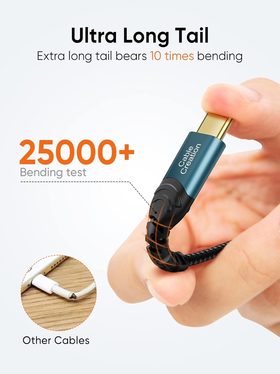 CableCreation USB Type C Cable Fast Charging 3.3FT, USB-A to USB-C Charge Double-Braided Exterior Compatible with iPad Mini Galaxy S22 S21 S20 S10 S9 Note 20 PS5 Controller, USB C Cord Blue - Image 3