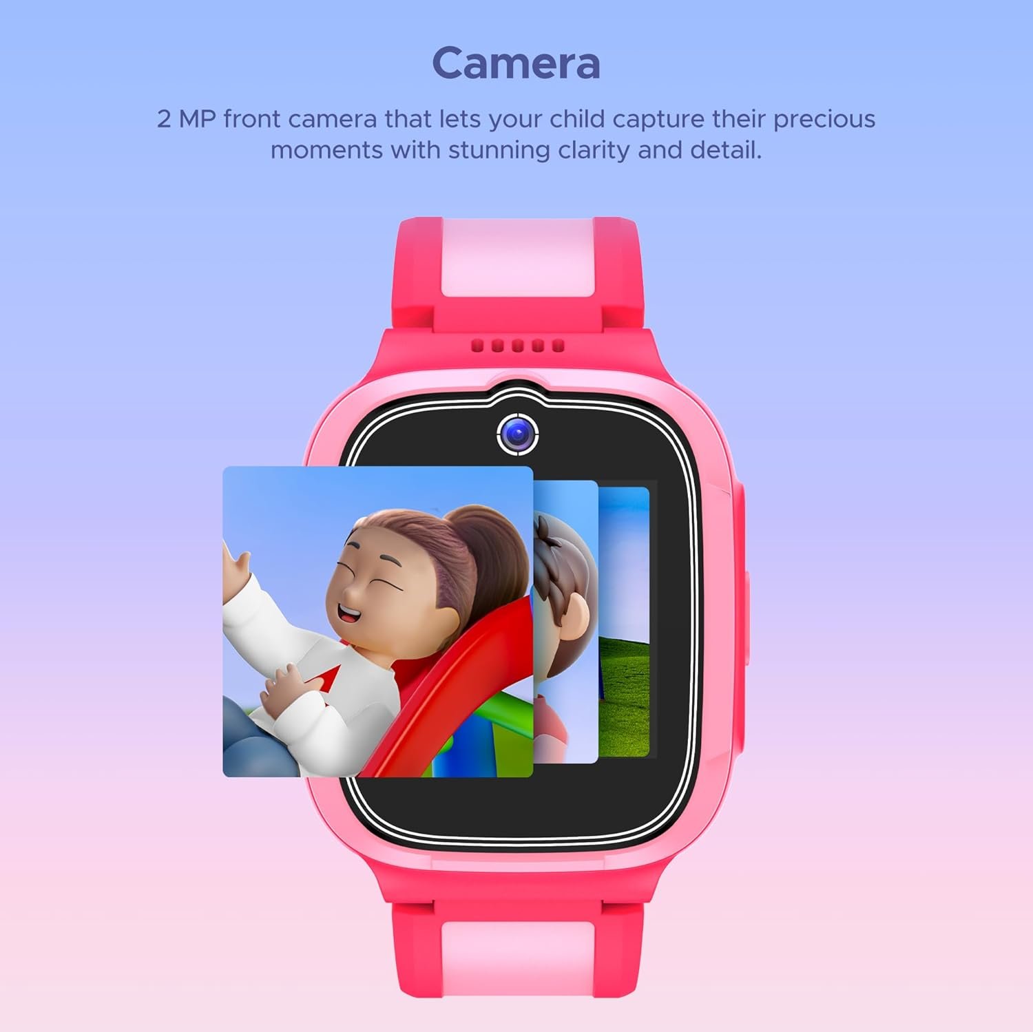 boAt Wanderer Smart Kids Watch w/ 2-Way Video & Voice Calls, SOS, Geo Fencing, Restrict Unknown Calls, Parental Controls,2MP Camera 1.43" (3.6 cm) HD Display Fitness Smart Watch (Candy Pink) - Image 11