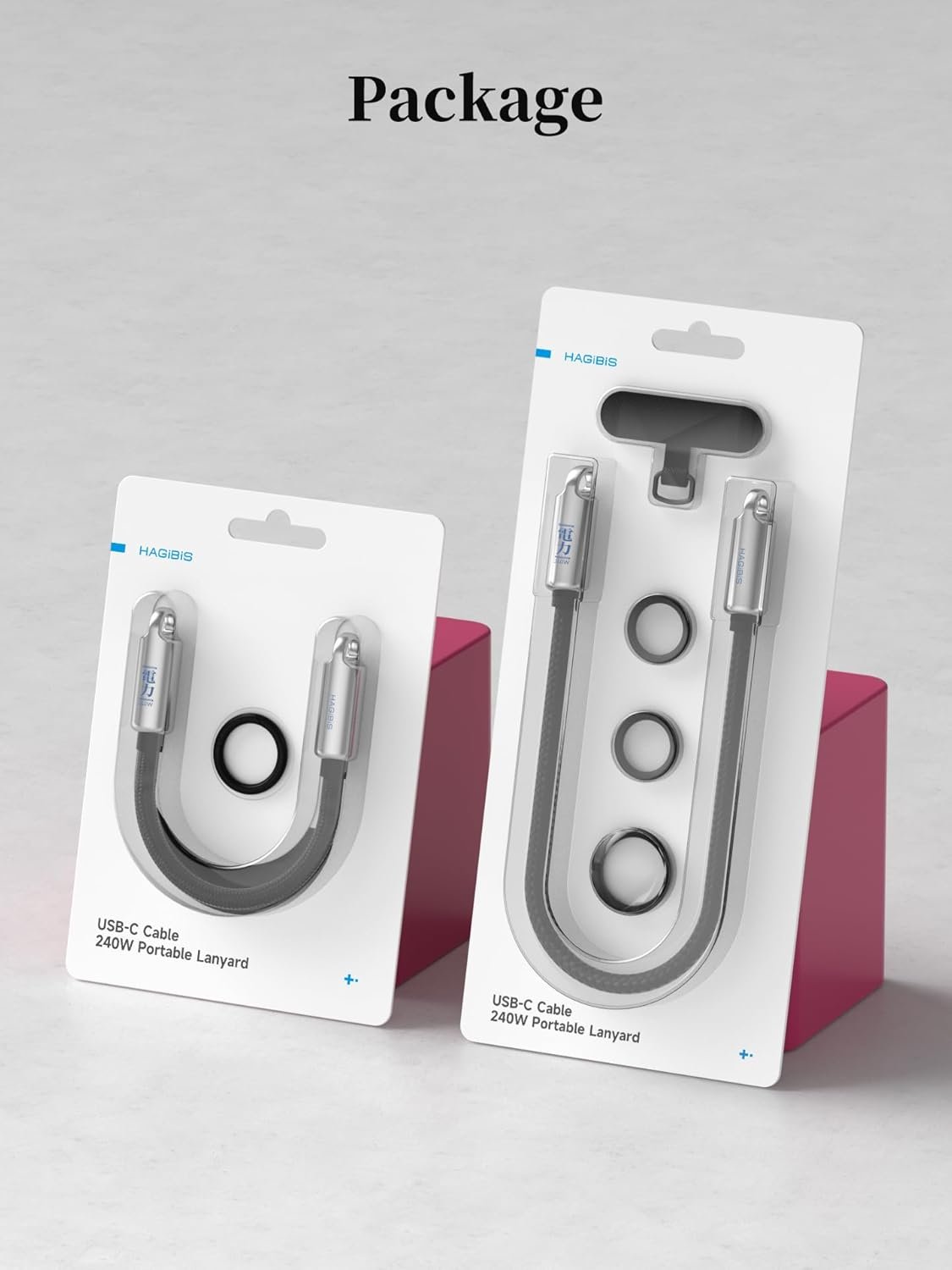 Hagibis USB C Cable with Phone Lanyard, Portable 240W Fast Charging Cable with 480Mbps Data Transfer, Short Type-C to C Cable Wrist Lanyard for iPhone 17 16 15 Pro Max, iPad Pro (Silver, 30cm) - Image 8