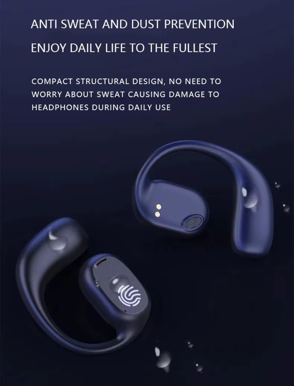 JS272 Sense OWS Wireless Over Ear Earphones | Situational Awareness | 15Mm Titanium Drivers | 40 Hrs Playback | Bluetooth V5.4 | Sports Headphone | ENC Mic for Calling | 40Ms Low Latency | Black - Image 4