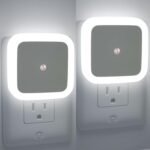 Chillyfit 2 Pack Night Lamp Sensor Light For Bedroom Bed Side Home|Smart Automatic Onoff Dim Led Lights|Energy Saving 0.5W Lamp|Long Life For Hallway, Stairs, Kitchen, Bathroom – Polycarbonate, White