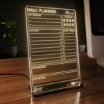 Glowrite Illuminate Your Ideas! Acrylic LED Writing Board with USB Stand/Base | Ideal for Home & Office | Unique Gift | Made in India | with 2 Markers | Daily Top Priorities | Regular