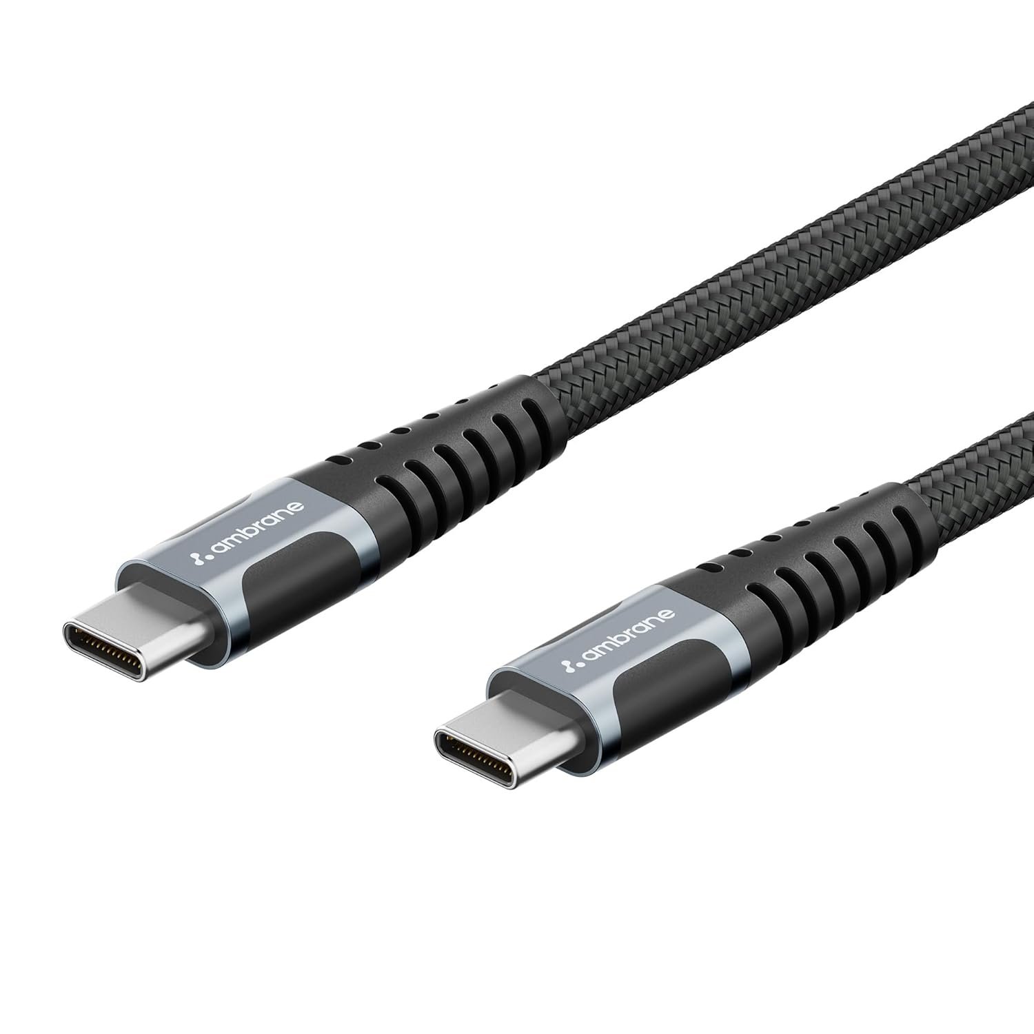 Ambrane 20Gbps Data Transfer & 100W Fast Charging Cable Type C Braided Cable for Smartphones, Tablets, Laptops & Other Devices, PD Technology 1.5M (ABCC-102, Black) - Image 2