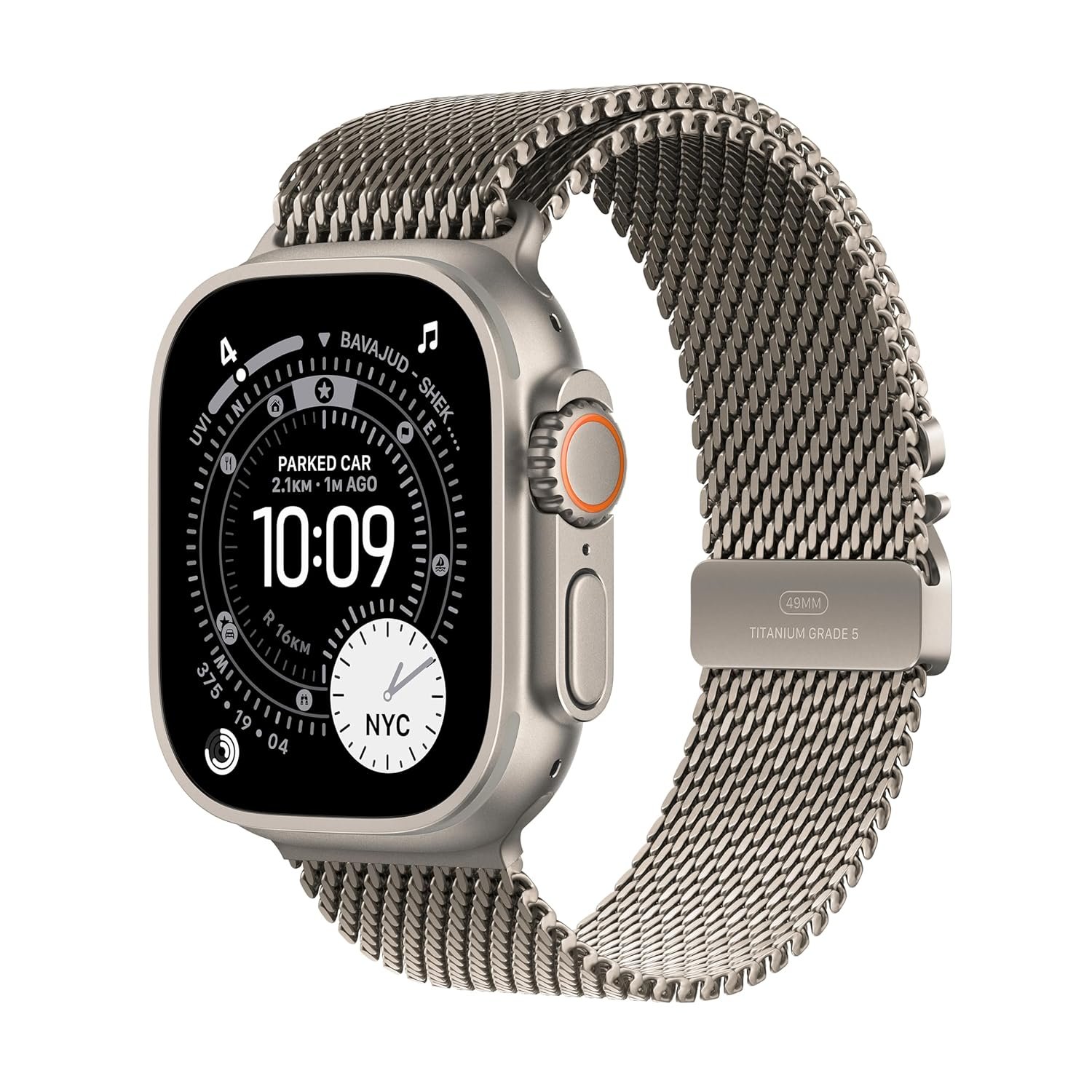 Apple Watch Ultra 3 GPS + Cellular 49mm Natural Titanium Case with Natural Titanium Milanese Loop - Small - Image 2