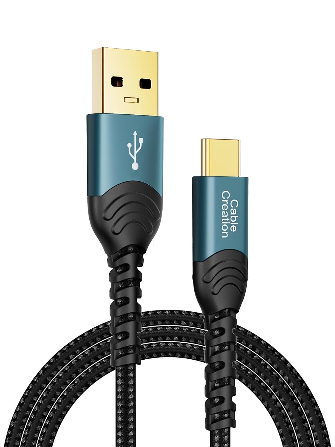 CableCreation USB Type C Cable Fast Charging 3.3FT, USB-A to USB-C Charge Double-Braided Exterior Compatible with iPad Mini Galaxy S22 S21 S20 S10 S9 Note 20 PS5 Controller, USB C Cord Blue - Image 2