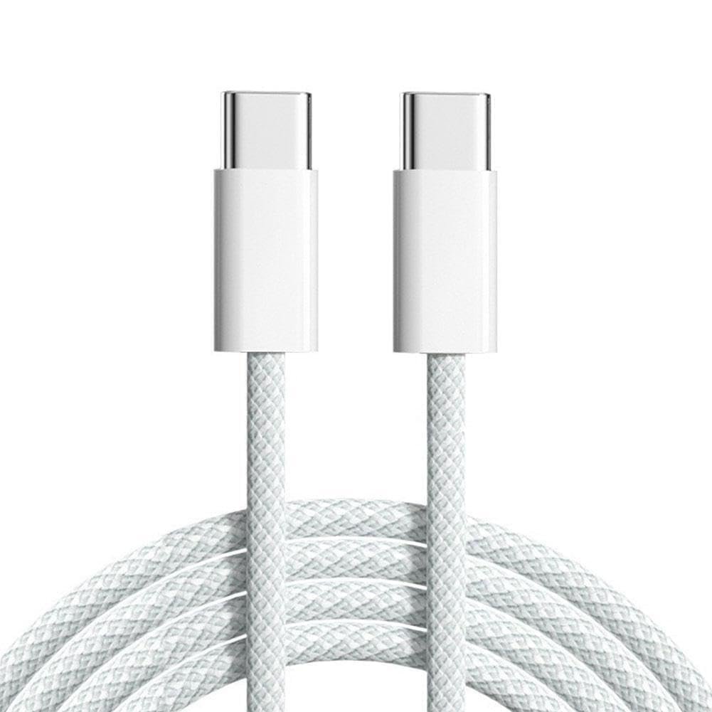 EDNITA Original USB-C to C Type 1M Fast Charging Cable (Apple MFi Certified) for iPhone 16/16 Pro/Max/15/15 Pro/Max/Samsung Galaxy S24/S23/S22/S21/iPad & More-White-Pack Of 1 - Image 2