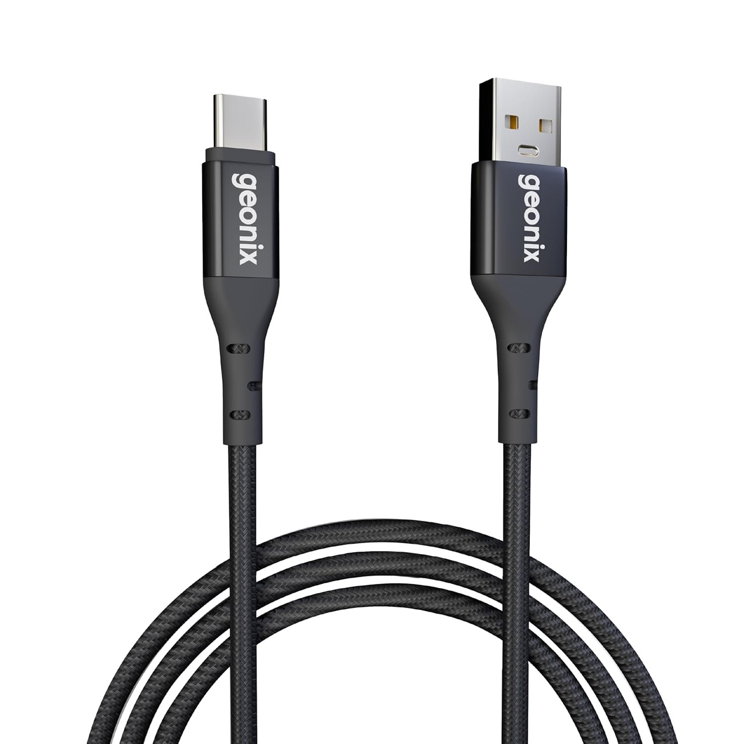 Geonix eForce C03 3A Type-C Fast Charging Cable, 1.2m Braided USB-C Data & Charging for Android Smartphones, Tablets, Laptops – Quick Charge & High-Speed Sync (Black) - Image 2