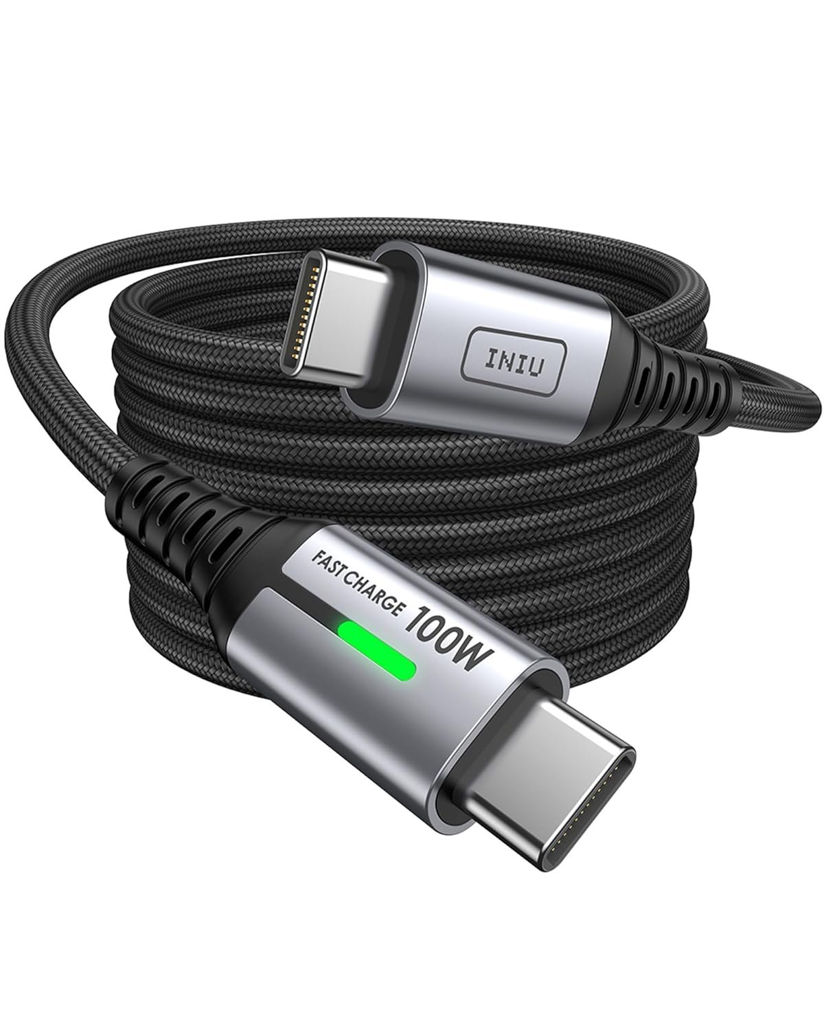 INIU USB C Cable, [2M] 100W PD USBC to USBC Charger Cable Fast Charging, Nylon Braided Type C to C Power Cord Data Cable USB-C for iPad Air MacBook Pro iPhone 16 15 Samsung Galaxy S23 S22 A9 - Image 2